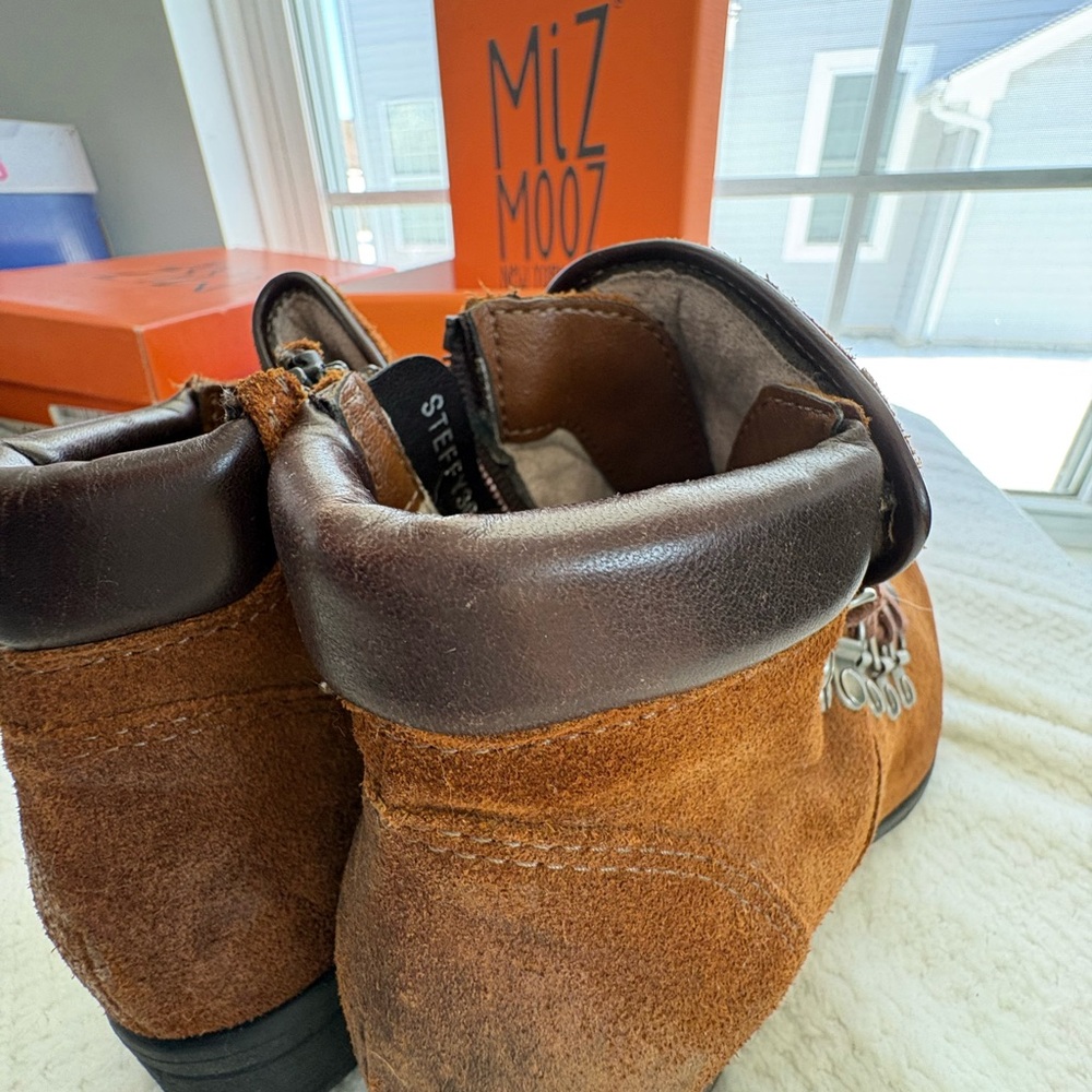 Miz Mooz Women Steffy Chestnut Suede Lace-Up Ankle Boot Size 36 US 6 - Picture 9 of 10